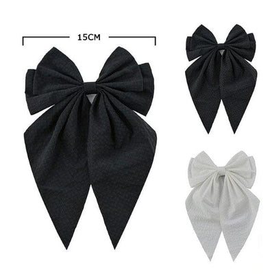 Fashion Hair Bow With Tail 28658BW (12 units)