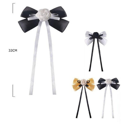 Fashion Hair Bow With Tail 28712BW (12 units)