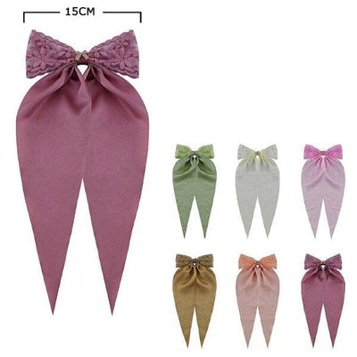 Fashion Hair Bow With Tail 28937P (12units)