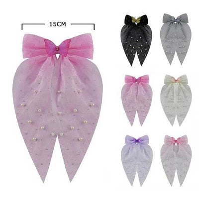 Fashion Hair Bow With Tail 28962M (12units)