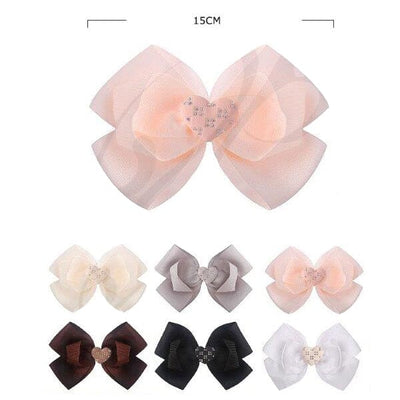 Fashion Heart Layered Hair Bow 28786M (12 units)