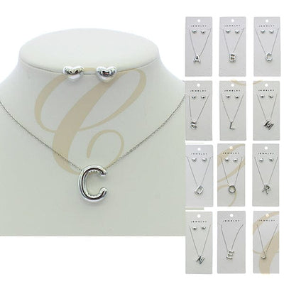 Fashion Initial Necklace Set 0757S (12 units)