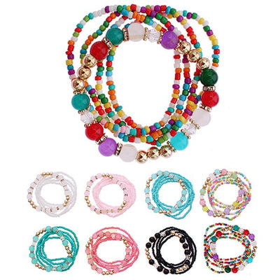 Fashion Layered Line Bead Bracelet 0751R8 (12 units)