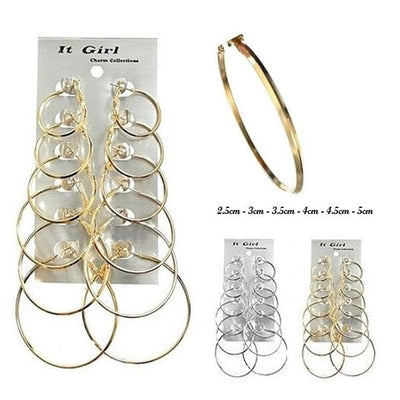 Fashion Multi Hoop Earring 2351SLGD (12 units)