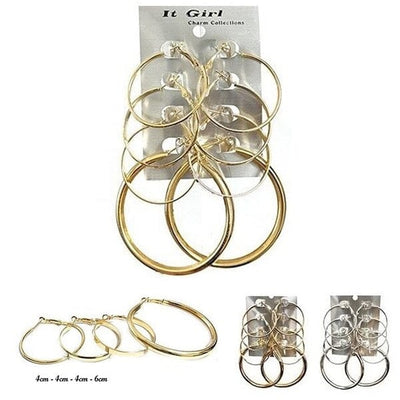 Fashion Multi Hoop Earring 2352SLGD (12 units)