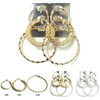 Fashion Multi Hoop Earring 2782SLGD (12 units)