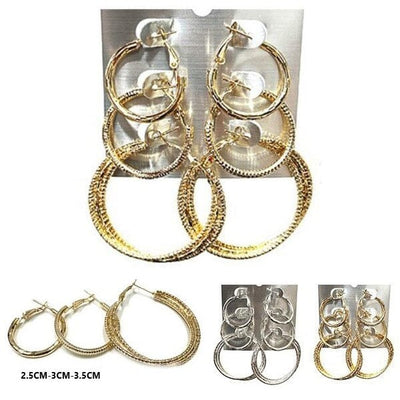 Fashion Multi Hoop Earring 2784SLGD (12 units)