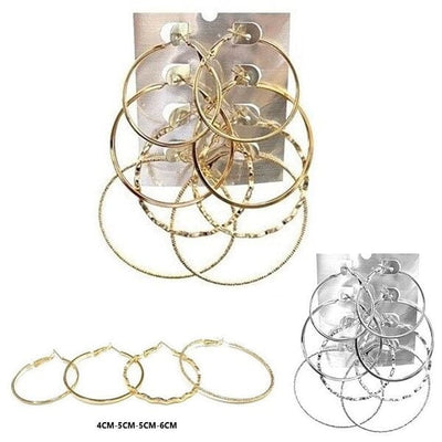 Fashion Multi Hoop Earring 3037SLGD (12 units)