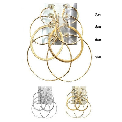 Fashion Multi Hoop Earring 4058 SLGD (12 units)