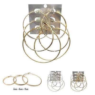 Fashion Multi Hoop Earring 503SLGD (12 units)