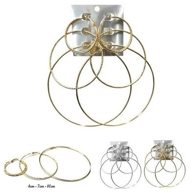 Fashion Multi Hoop Earring 525SLGD (12 units)