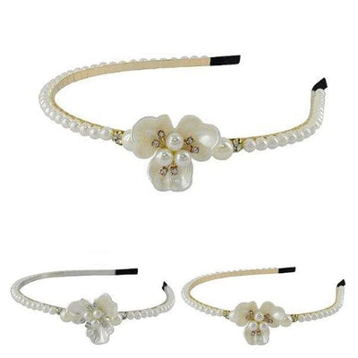 Fashion Pearl Flower Headband 10291GS (12 units)
