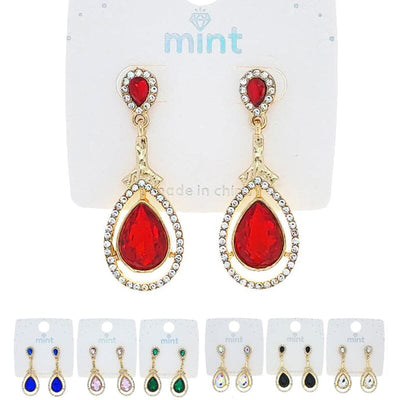 Fashion Rhinestone Dangle Earrings 47089 (12 units)