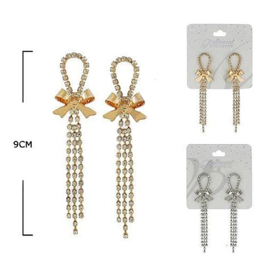 Fashion Rhinestone Drop Earrings 1129GS (12 units)