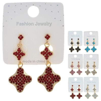 Fashion Rhinestone Drop Earrings 48247 (12 units)