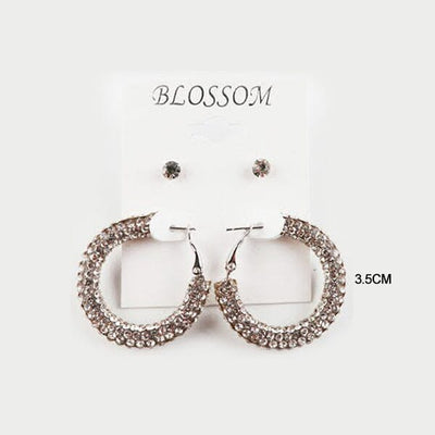 Fashion Rhinestone Hoop Earrings 4125S (12 units)