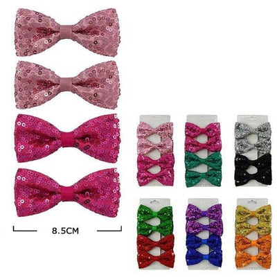 Fashion Sequin 4PC Hair Bow Set 10191R(12 units)