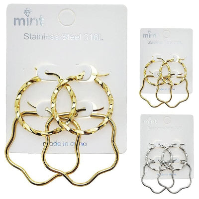 Fashion Stainless Steel Hoop Earrings 2125 (12 units)