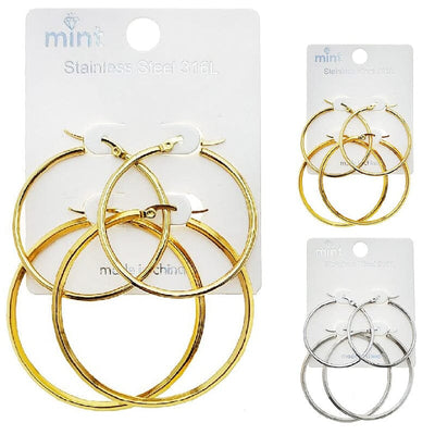 Fashion Stainless Steel Hoop Earrings 2127 (12 units)