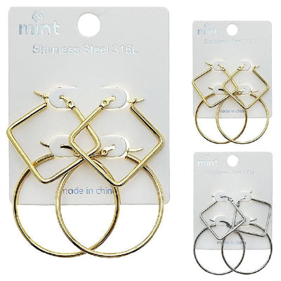 Fashion Stainless Steel Hoop Earrings 2131 (12 units)