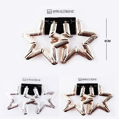 Fashion Star Hoop Earrings 4696 (12 units)