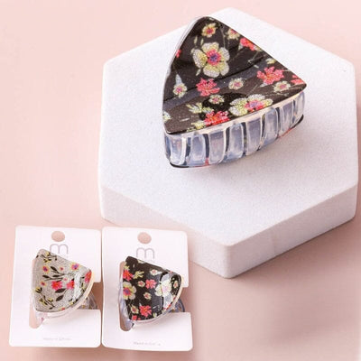 Floral Triangle Print Claw Clip 9985 ( 12 units)