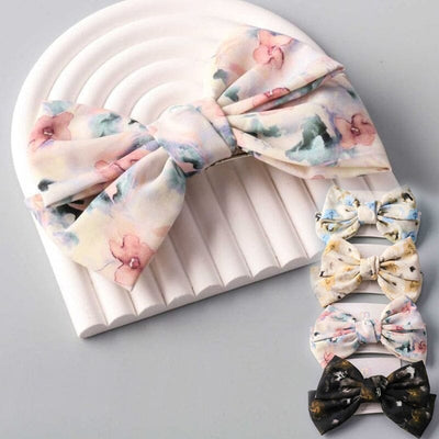 Floral Watercolor Bow Hair Clip 12953 (12 units)