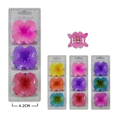 Flower 3PC Hair Jaw Clip 70225M (12 units)