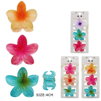 Flower 3PC Jaw Clips 0778R (12 units)