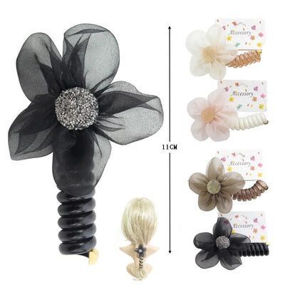 Flower Coil Spiral Hair Tie 2141 (12 units)