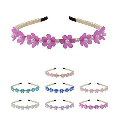 Flower Pearl Headband 10309M (12units)