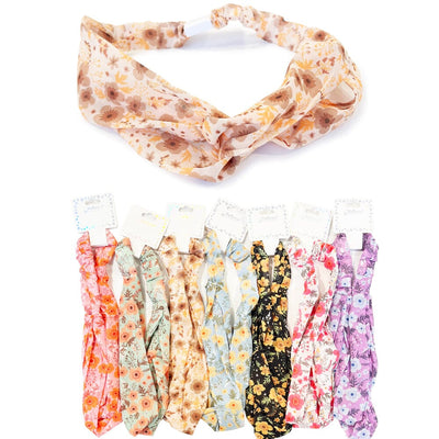 Flower Printed Headband 10337D (12 units)