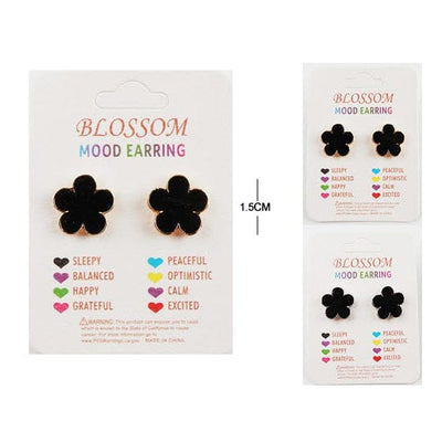 Flower Shape Color Changing Mood Earrings 4942 (12 units)