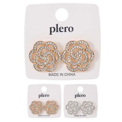 Flower Shape Rhinestone Earrings 1061 (12 units)