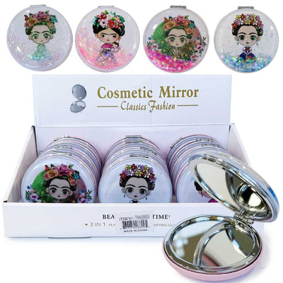 Frida Moving Glitter Compact Mirror (12 units)