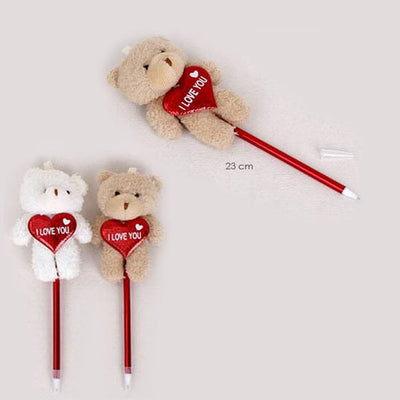 Fuzzy Bear I love You Heart Pen 2454 (12 units)