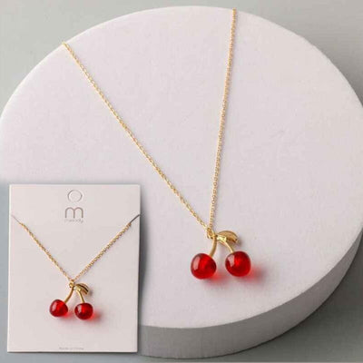 Glass Cherry Necklace 8557 (12 units)