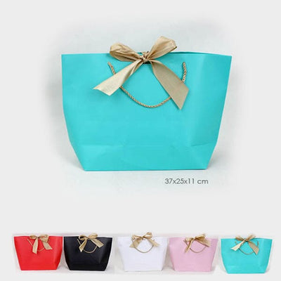 Gold Ribbon Tie Bow Gift Bag 2257 (12 units)