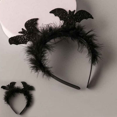 Halloween Fuzzy Bat Ear Headband 12974HW (12 units)