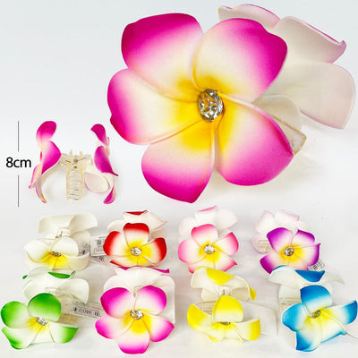 Hawaiian Flower Hair Jaw Clip 2092 (12 units)