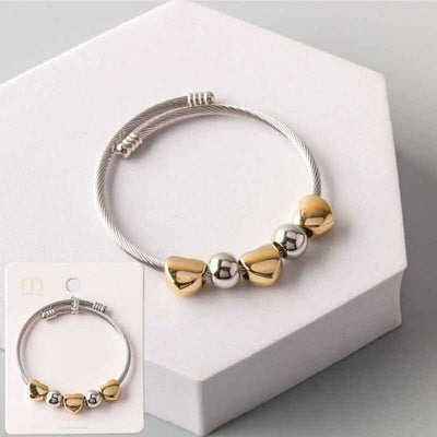Heart Beaded Coil Wrap Bracelets 18297 (12 units)