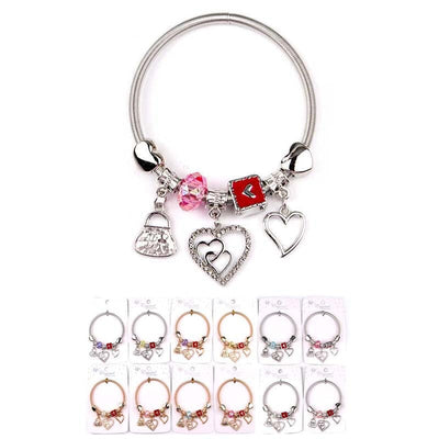 Heart Multi Charm Bracelets 5266 (12 units)