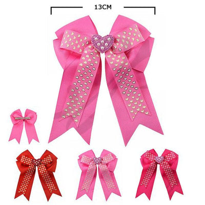 Heart Pink Tone Layered Hair Bow 042 (12 units)