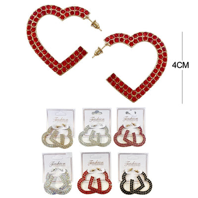 Heart Rhinestone Earrings 1626 (12 units)