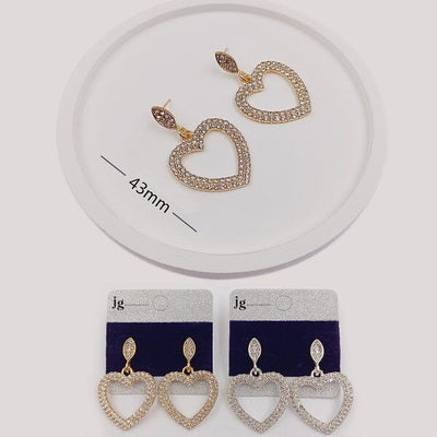 Heart Rhinestone Earrings 2641 (12 units)