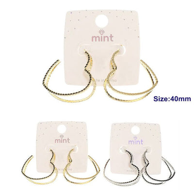 Heart Rhinestone Hoop Earrings 46448 (12 units)