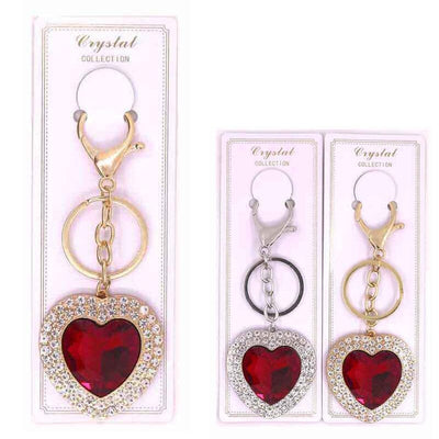 Heart Rhinestone Keychain 0386RD (12 units)