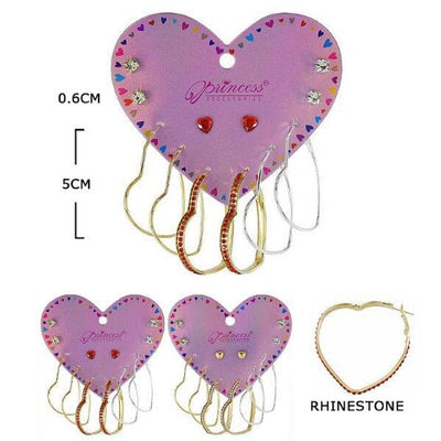 Heart Shape Multi Hoop Earrings 20001 (12 units)