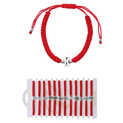 Initial Adjustable Bracelets 1615RED (12 units)