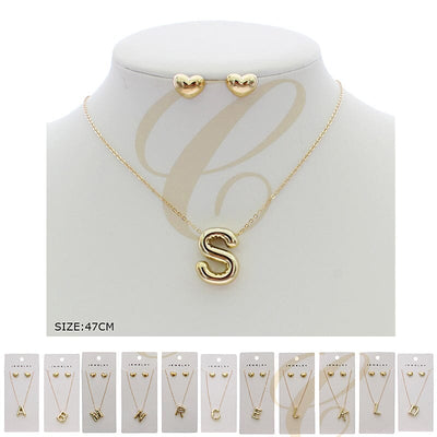 Initial Necklace Set 0757G (12 units)